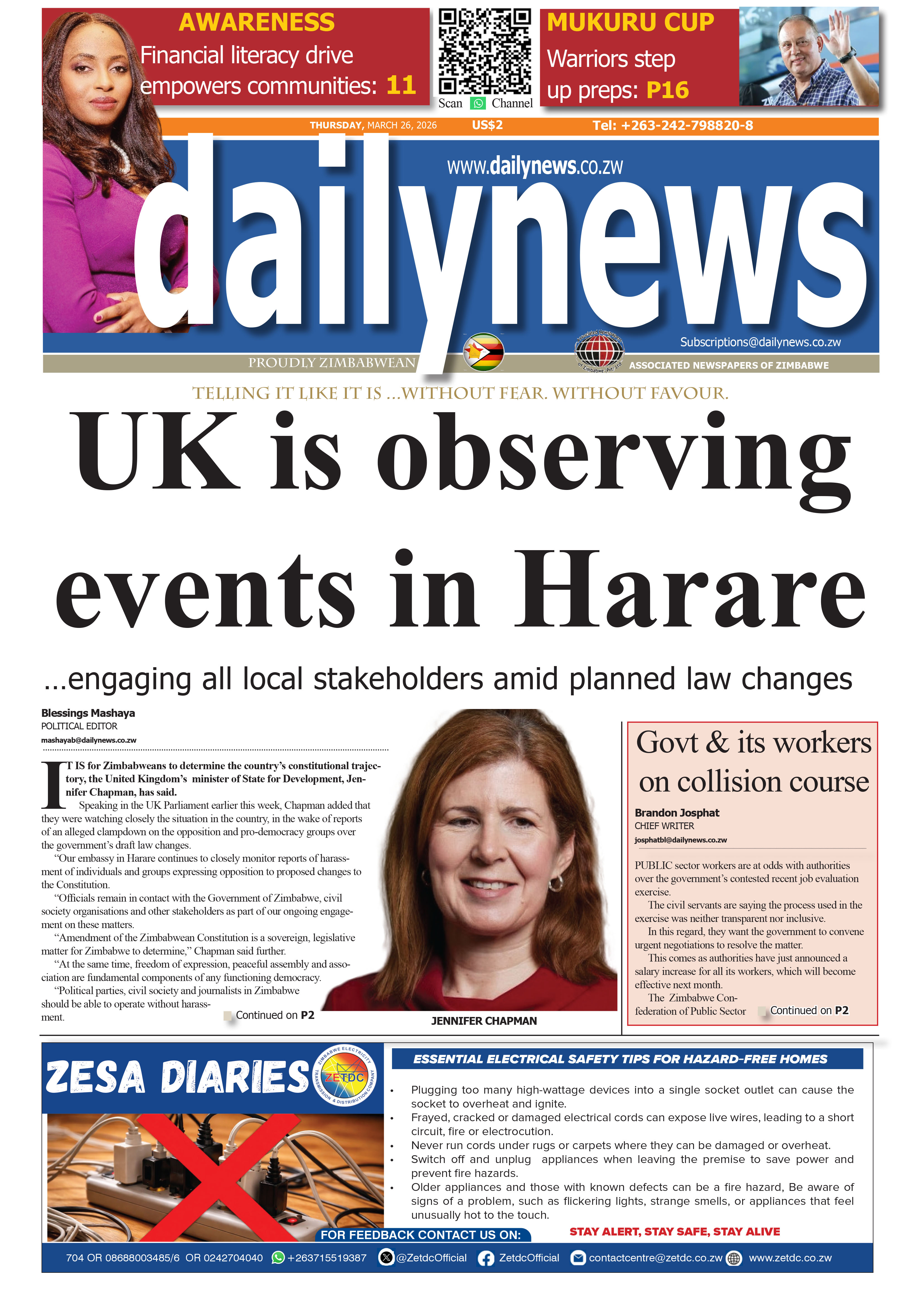 Thursday 26 March 2026